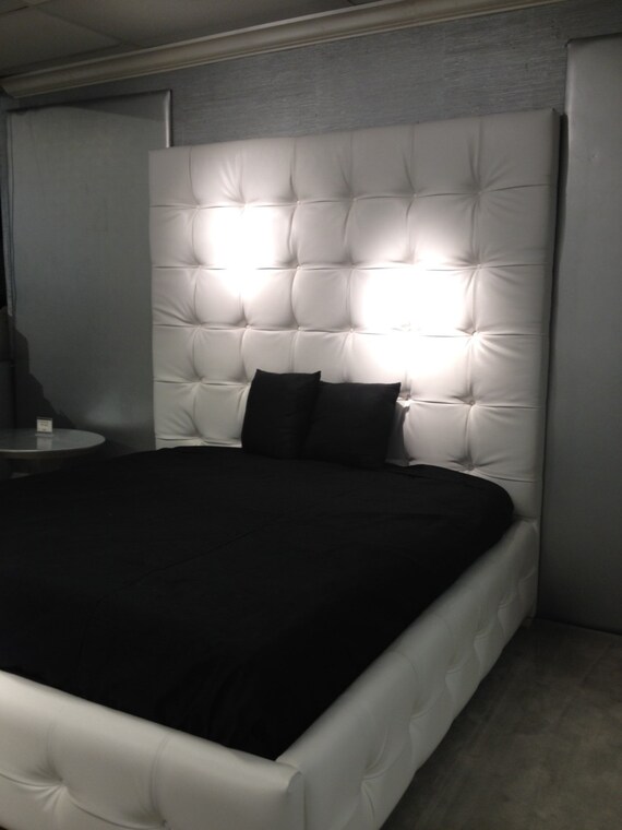 King Size White Faux Leather Rectangular Square Tufted Bed 7 King Size White Faux Leather, White Tufted King Size Platform Bed