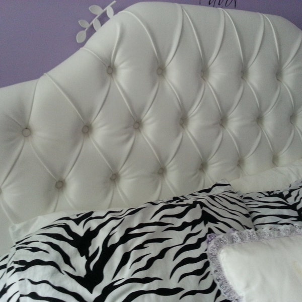 White Tufted Upholstered Headboard Twin Full Queen King Tufted Headboard Bed White Fabric Faux Leather