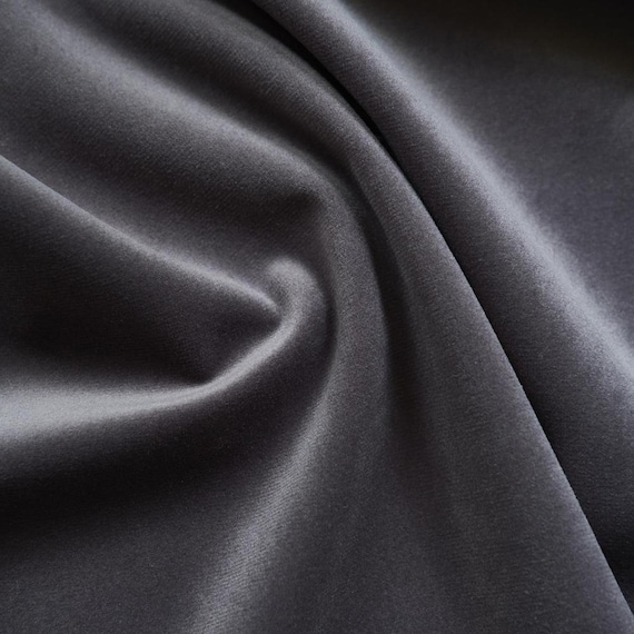 Dark Grey Velvet Upholstery Fabric by the Yard - Grey Velvet Dark Grey  Velvet Fabric