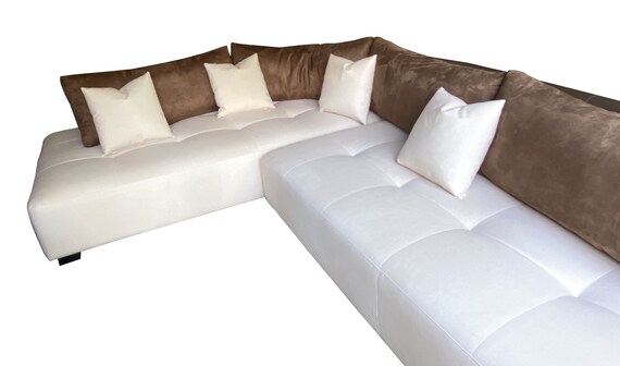 White Cream Couch Sofa With Brown Backrest White Sofa Couch With
