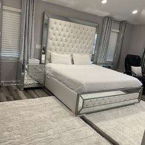 White velvet sale king headboard