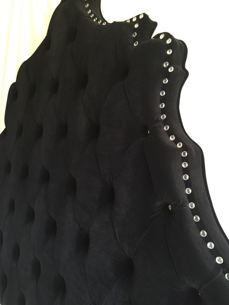 Queen Size Headboard Black Velvet Headboard Tufted Headboard | Etsy