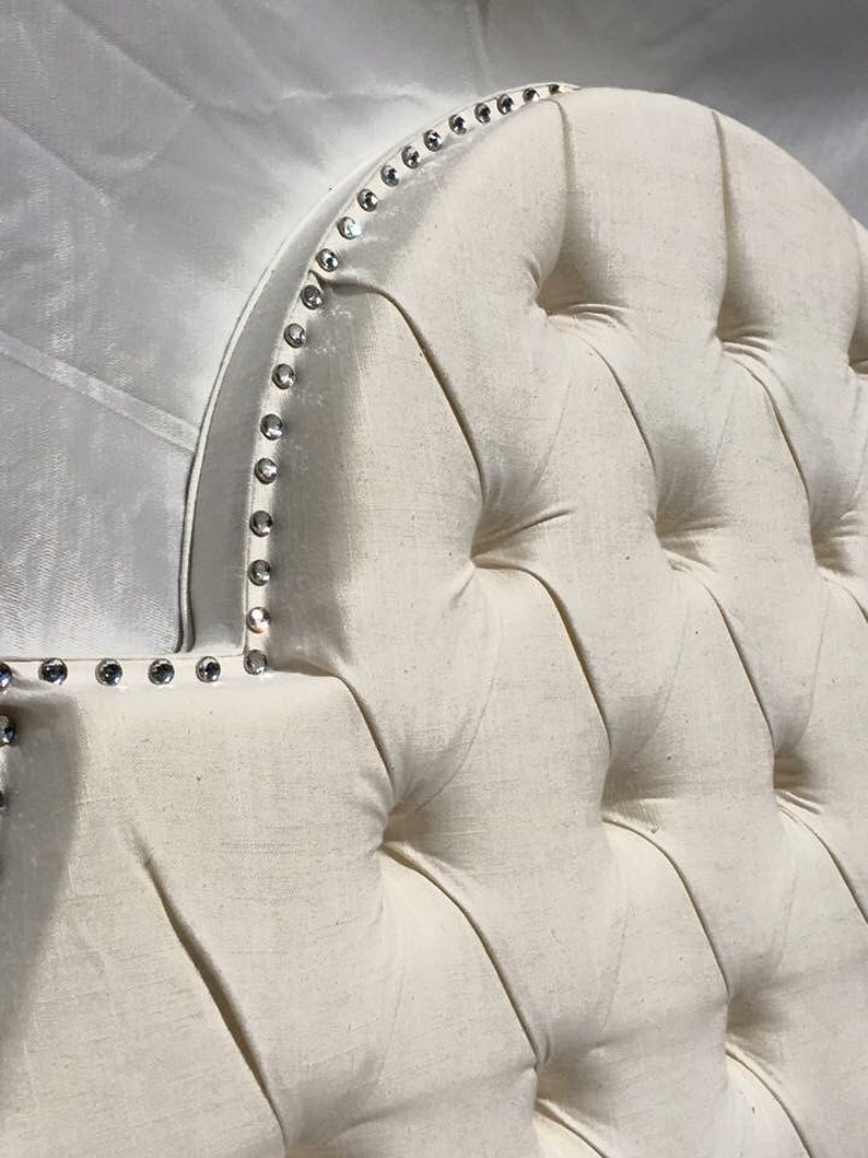 Queen upholstered headboard off white headboard tufted Etsy