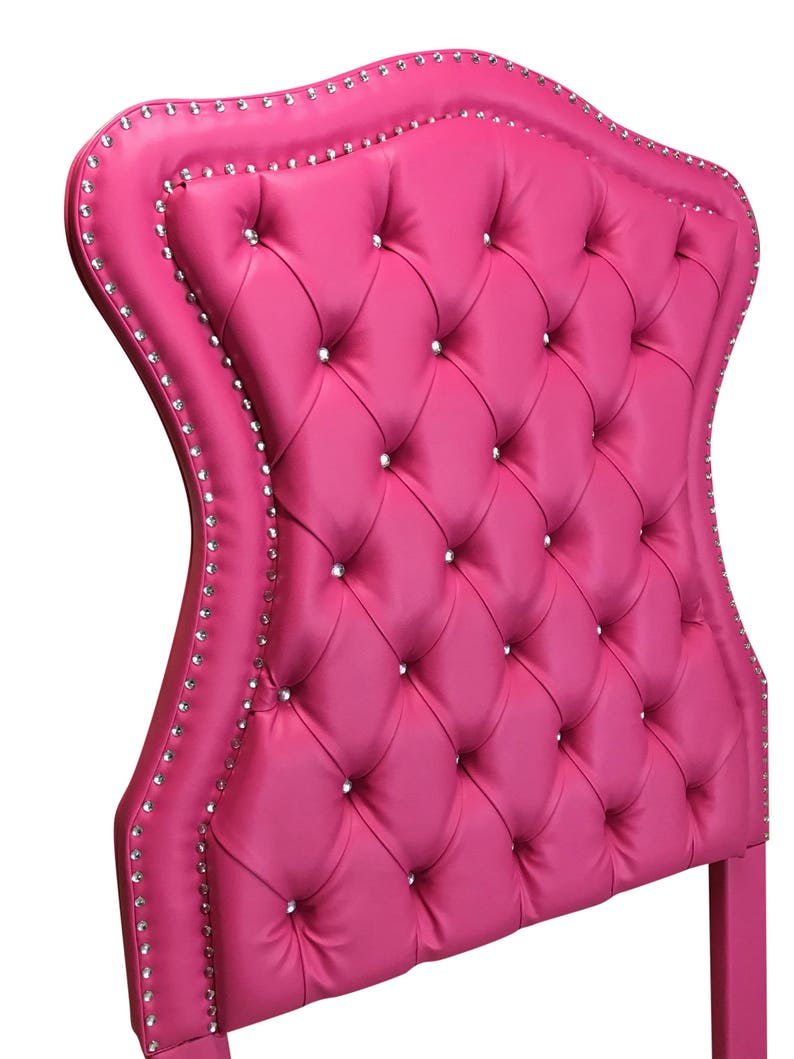 Pink Headboard Tufted Twin Size Upholstered Headboard Pink Bed Etsy