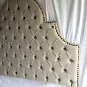 QUEEN Size Tufted Headboard Upholstered Headboard Queen Headboard Linen Headboard Upholstered Headboard Tufted Headboard