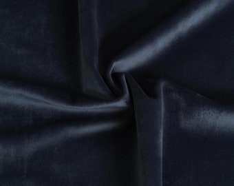 Midnight Dark Blue Velvet Upholstery Fabric by the Yard - Blue Velvet Dark Blue Velvet Fabric