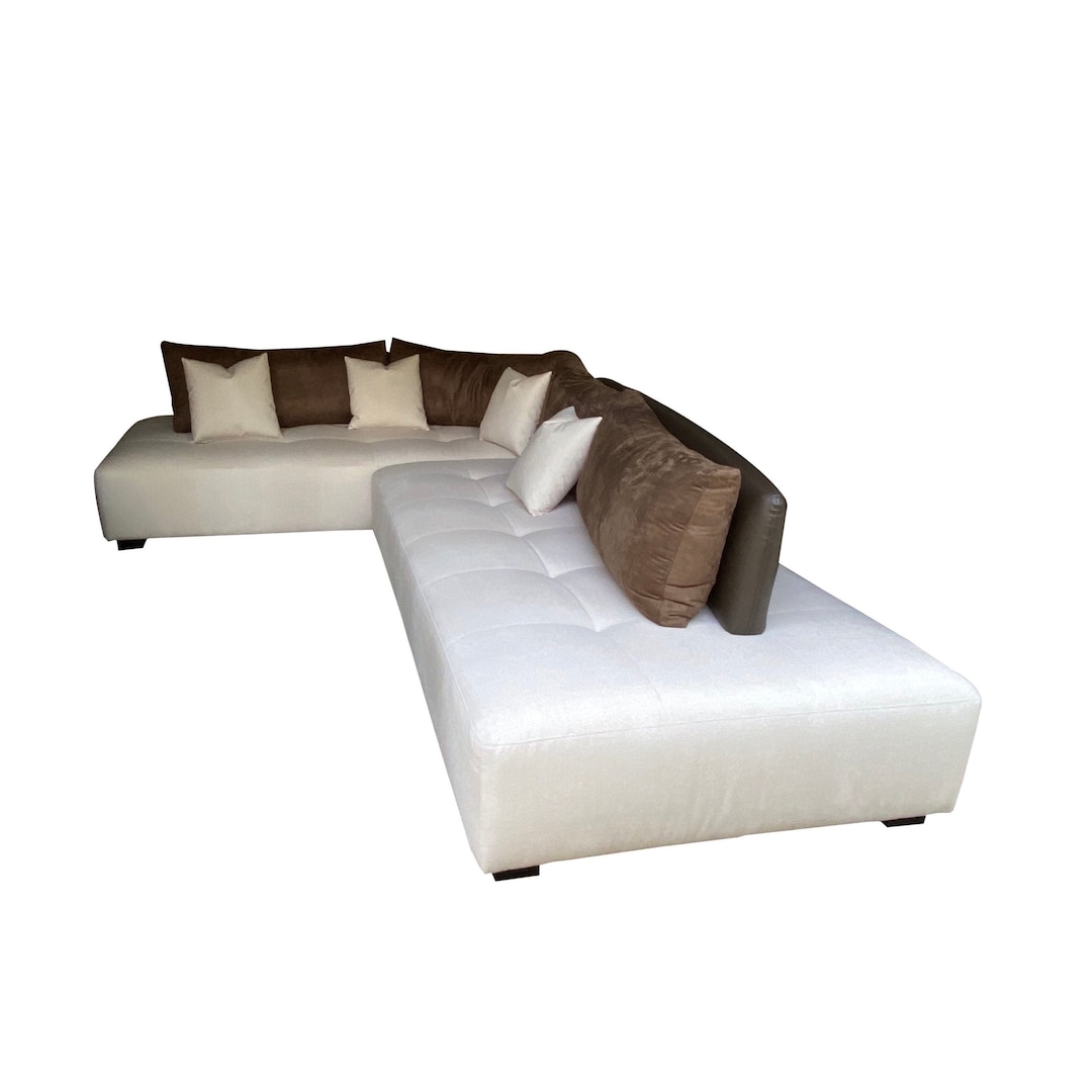 White Cream Couch Sofa With Brown Backrest White Sofa Couch With Brown