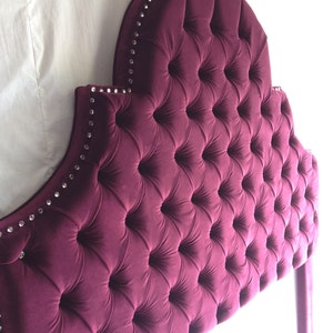 Morning Sun Tufted Headboard with Rhinestones Custom Made to Order