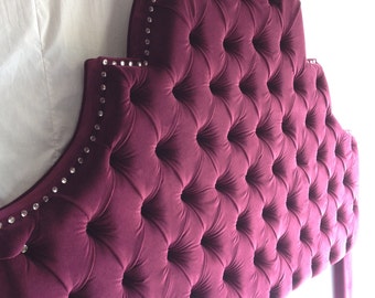Morning Sun Tufted Headboard with Rhinestones Custom Made to Order