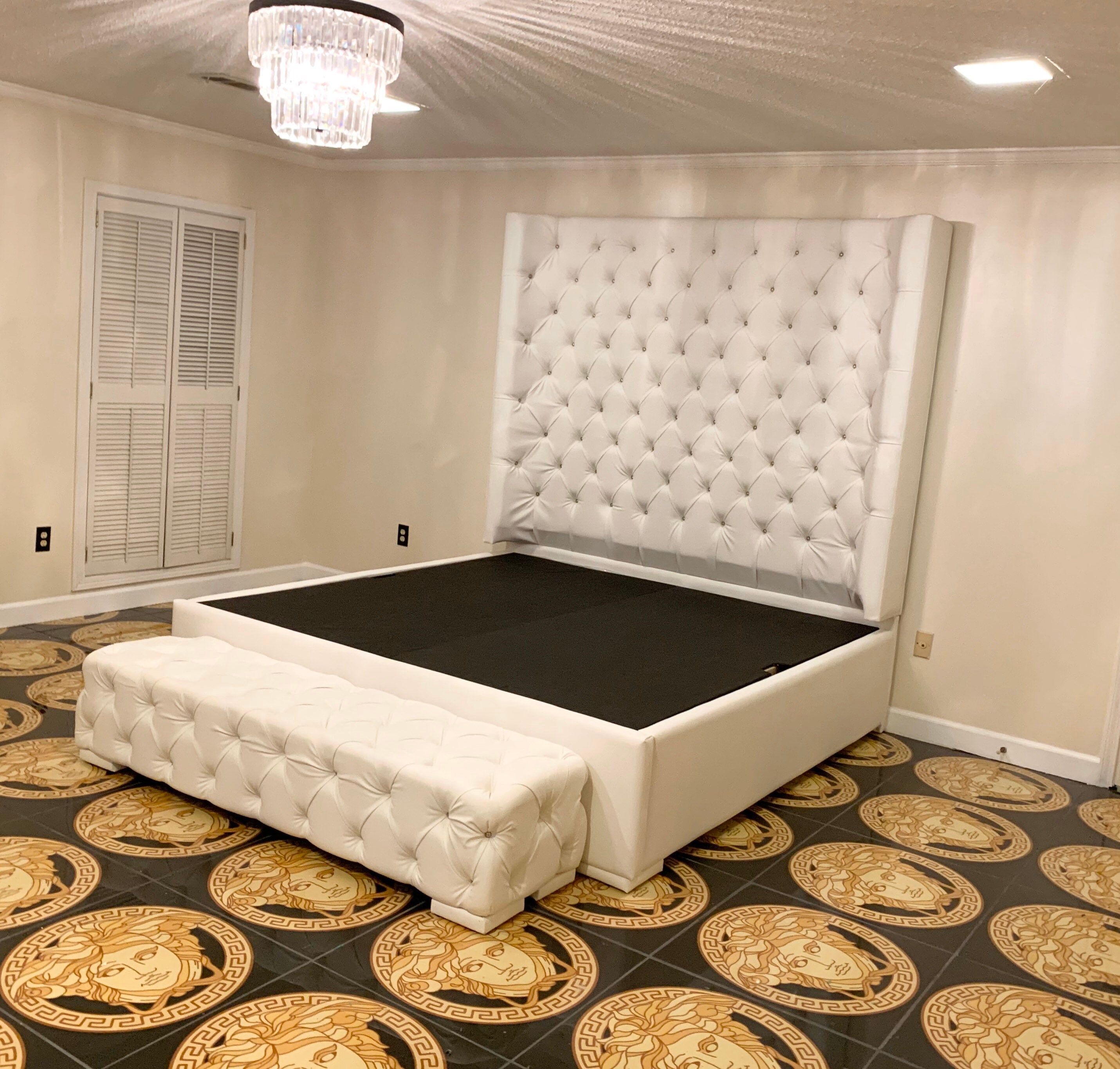 High headboard outlet king platform bed