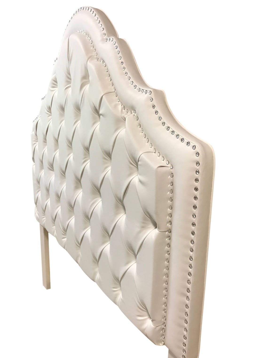 Full Size White Tufted Headboard Upholstered White Tufted Etsy