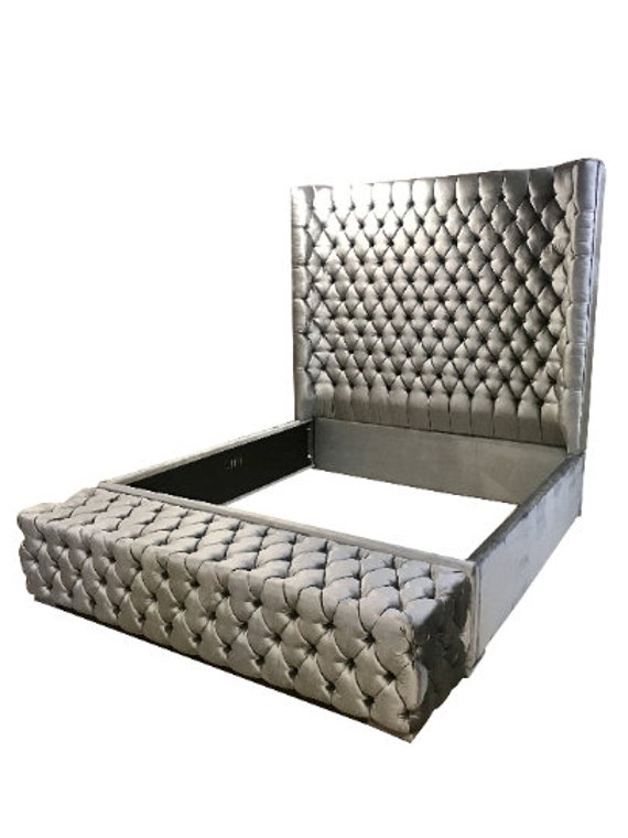 Charcoal Grey Wingback Tufted Bed King Size Wing Back Singapore Charcoal Grey Wingback Tufted Bed King, Grey Tufted Bed King