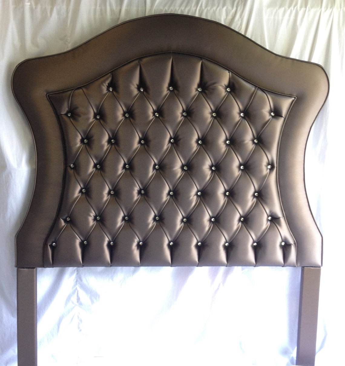 Custom Upholstered Headboard Tufted Headboard with Rhinestones Etsy