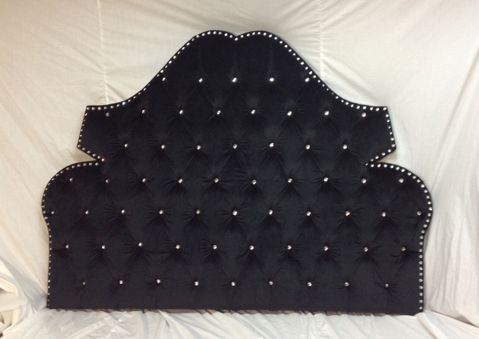Selena Tufted Headboard With Rhinestones or Nailheads Etsy