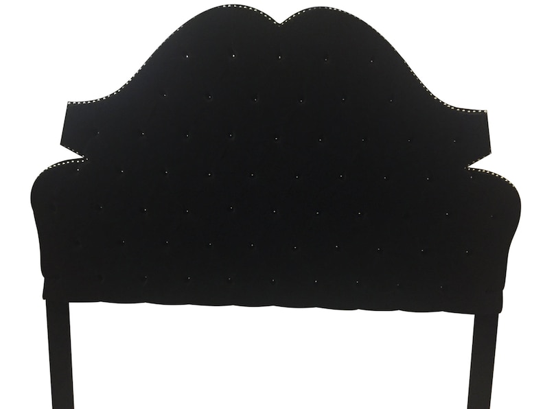 Black Velvet Extra Tall King Size Tufted Headboard With a Row Etsy