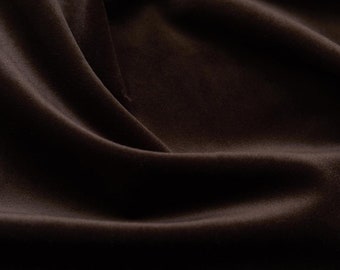 Dark Brown Velvet Upholstery Fabric by the Yard -  Rich Dark Brown Velvet Brown Velvet Fabric