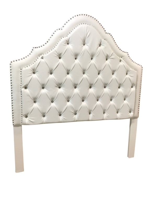 Queen size online white upholstered headboard