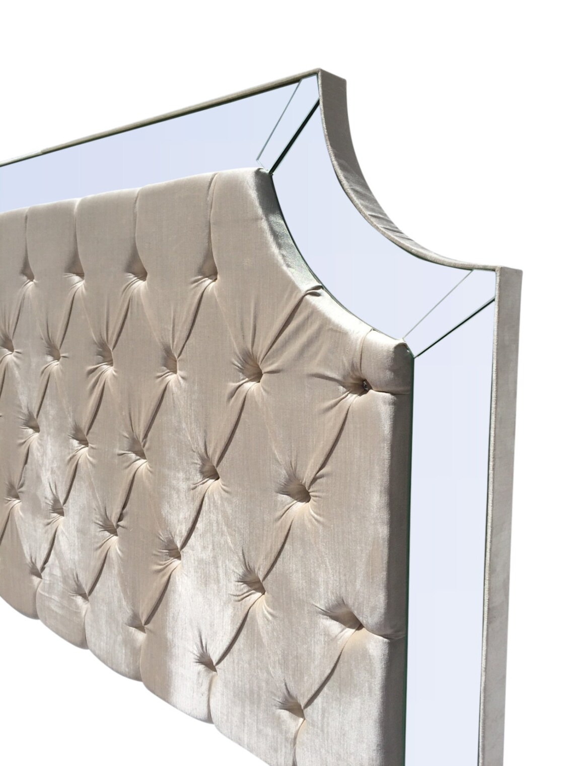 White Faux Leather King Size Headboard Tufted Upholstered Etsy