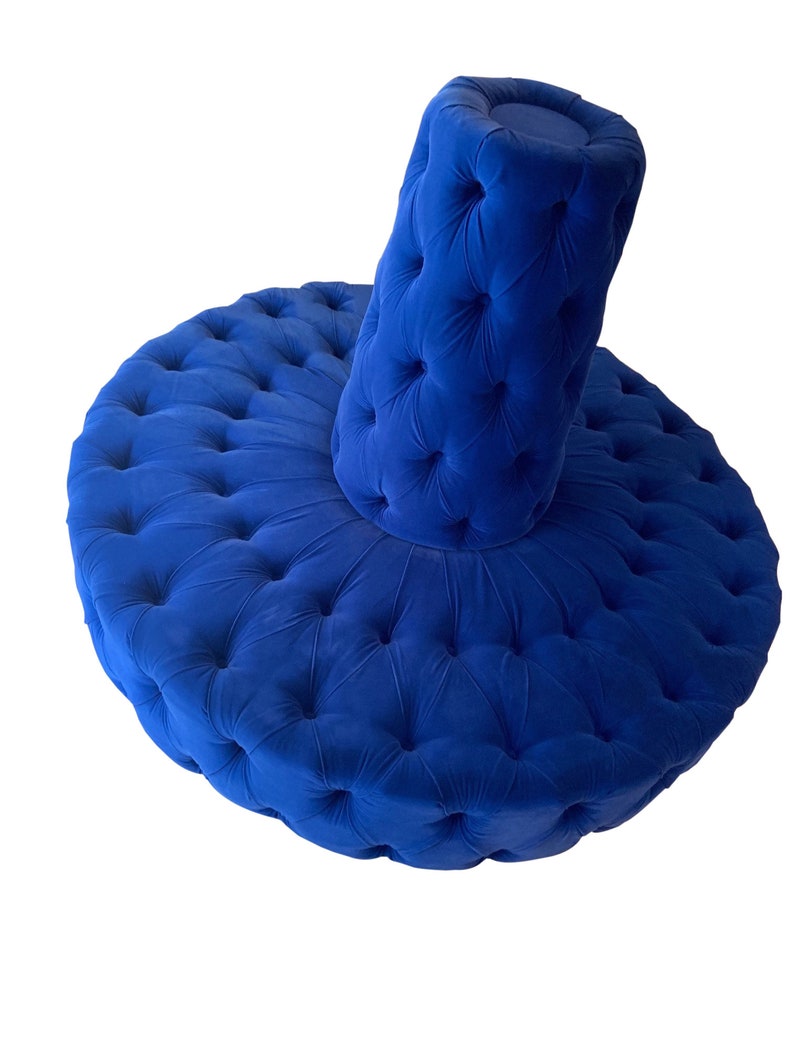 Tufted Circular Sofa Round Banquette Royal Blue Velvet Tufted | Etsy