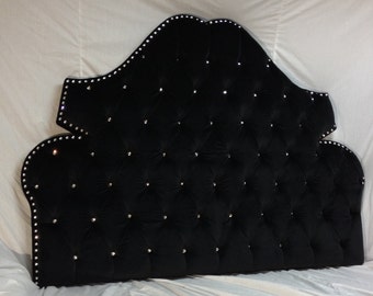 Selena Tufted Headboard with Rhinestones or Nailheads