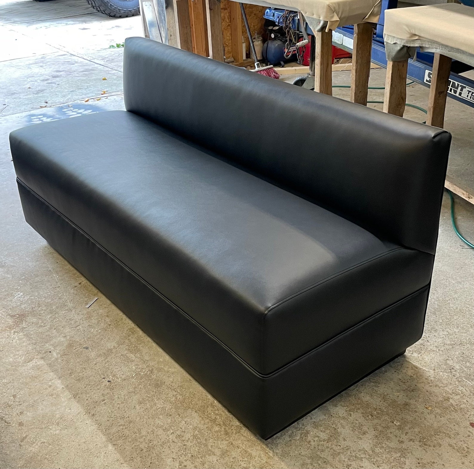 Black Faux Leather Bench Dining Banquette Nook Upholstered Etsy