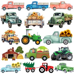 Farm Truck Svg Bundle, Truck Clipart For Cricut, Vintage Truck Silhouette, Farm Truck Vector, Farm Truck Decal, Farm Truck Cut Files.