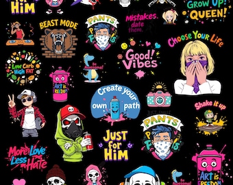 Latest Streetwear Bundle, Tshirt Bundle, T-Shirt Print Design, Hip Hop T-Shirt, Pop Culture, T-Shirt Pod Design, Funky Designs, SVG, PNG.