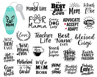 Retro Motel Keychain SVG Bundle - Vintage Key Tag Designs, Cricut & Silhouette Files, Sublimation PNG, DIY Acrylic Keychains, Laser Cut
