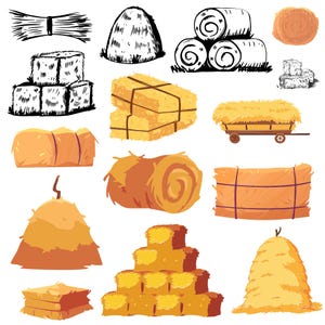Hay svg Bundle, Haystack Clipart, Bale Hay Vector, Hay monogram Decal, Hay Bale Cut Files, Hay Silhouette.