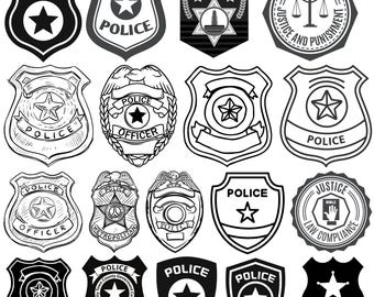 Police Badge Svg Bundle, police badge Clipart For Cricut, Badge Silhouette, Security Badge Vector, police badge Decal, badge Cut Files.