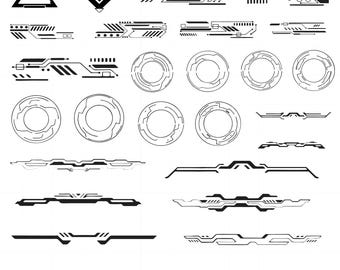 Cyber Futuristic Technology Svg Bundle, Tech Cyber Clipart For Cricut, Cyber Silhouette, Cyber Vector, Cyber Decal , Cyber Cut Files.