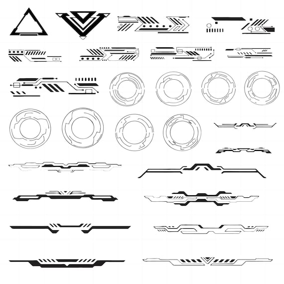 Cyber Futuristic Technology Svg Bundle, Tech Cyber Clipart For Cricut, Cyber Silhouette, Cyber Vector, Cyber Decal , Cyber Cut Files.