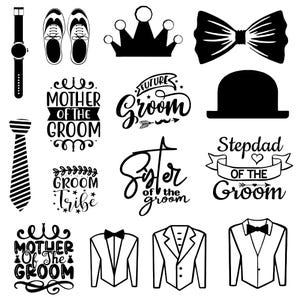 Groomsman svg Bundle, Groom Squad Clipart, Groom Party Vector, Best Man Decal, Bridal Party Cut Files, Wedding Party Silhouette.