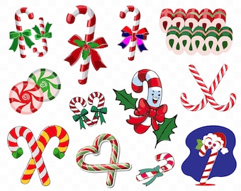 Bastón de caramelo SVG, Bastones de caramelo Clipart, Bastón de caramelo con lazo, Menta navideña PNG, Mentas, Bastón de caramelo navideño Svg, Dulces navideños Svg