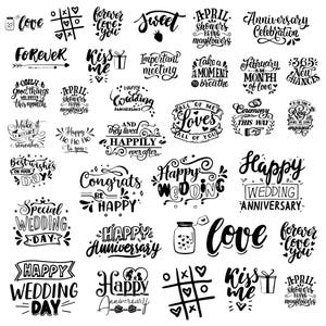 Anniversary Svg Bundle, Anniversary Clipart For Cricut, Marriage Silhouette, Anniversary Quotes Vector, TShirts Designs, Anniversary CutFile