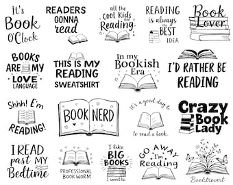Reading SVG Bundle, Book Lovers svg, Librarian svg, Book Quotes svg, Book Worm svg, Instant Download, T-shirt, mug, designs, PNG