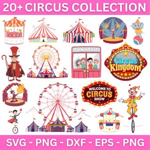 Circus clipart, circus printable , circus PNG and SVG, Carnival Clip Art, Animals, Jokers, Circus Tent Clipart, Circus set, Instant Download