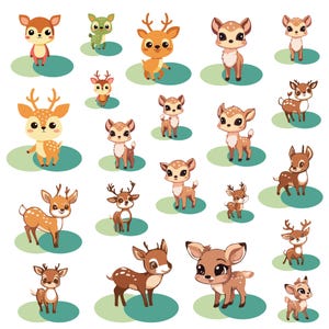Bambi Bundle Svg Bundle Clipart Cricut Animal Bundle Silhouette Vector Tshirt Designs Deer Decal Cut Files.
