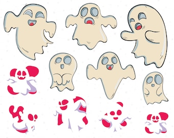 Pacchetto SVG di fantasmi carini, clipart di fantasmi, contorno di fantasmi SVG, fantasma minimalista SVG, Halloween SVG, fantasma a strati, stagione spettrale SVG, Boo SVG