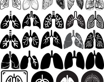 Lungs Svg Bundle, Lungs Clipart For Cricut, Lungs Silhouette, Lung Vector, Lungs Decal , Human Lungs Cut File.