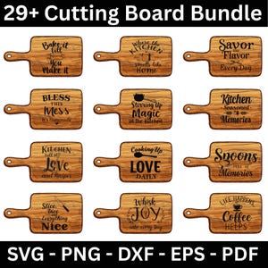 Cutting Board SVG Bundle, Cutting Board Cricut, Chopping Board, Cutting Board Quotes Svg, kitchen Cutting Board svg, tray laser file board