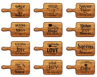 Schneidebrett SVG Bundle, Schneidebrett Cricut, Schneidebrett, Schneidebrett Zitate Schneidebrett, Küche Schneidebrett svg, Tablett Laser Datei Brett