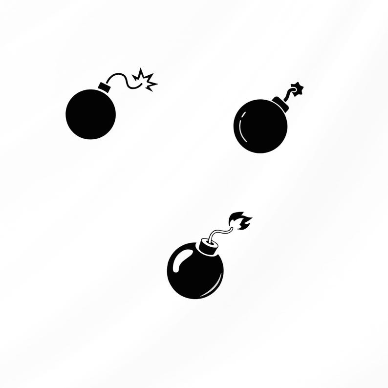 Bomb Svg Bundle, Explosion Clipart for Cricut, Bomb Silhouette, Bomb ...