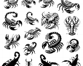 Scorpion Bundle Svg Bundle Clipart Cricut Scorpio Bundle Silhouette Vector Tshirt Designs Scorpion Decal Cut Files.