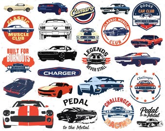 Car Svg Bundle, Sports Car Svg Retro Car Silhouette Svg, Classic Car Vector, Clipart - Stickers Files, Laser Cut Files, Svg For Cricut