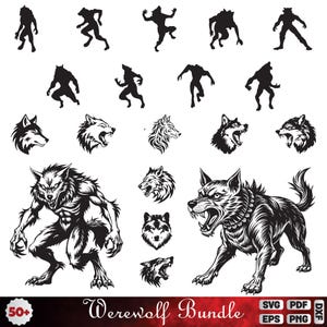 Wolf Svg Bundle, Wolf Head Clipart For Cricut, Howling Wolf Silhouette, Wild Animal Vector, Wolf decal, Wolf Cut Files.
