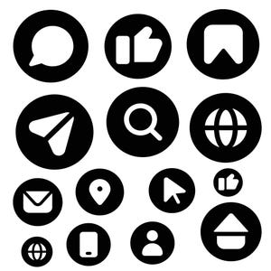 Business Card Icons Svg Bundle, Business Card Icons Clipart, logo svg, Icon Decal, Icons Silhouette, Instant Download