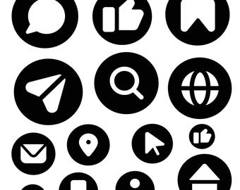 Business Card Icons Svg Bundle, Business Card Icons Clipart, logo svg, Icon Decal, Icons Silhouette, Instant Download