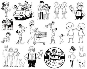 Stick Family Svg Bundle, Stick People Svg, Family Sticker, Stick Figures Png, Stick Date Svg, Stick Family Clipart, For Cricut, Silhouette