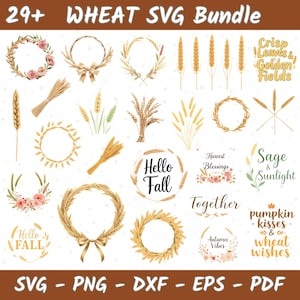 WHEAT SVG Bundle, GRAIN Svg Cut Files For Cricut, Wheat Clipart, Wheat Silhouette, wheat vector, Wheat Svg, commercial use, digital download